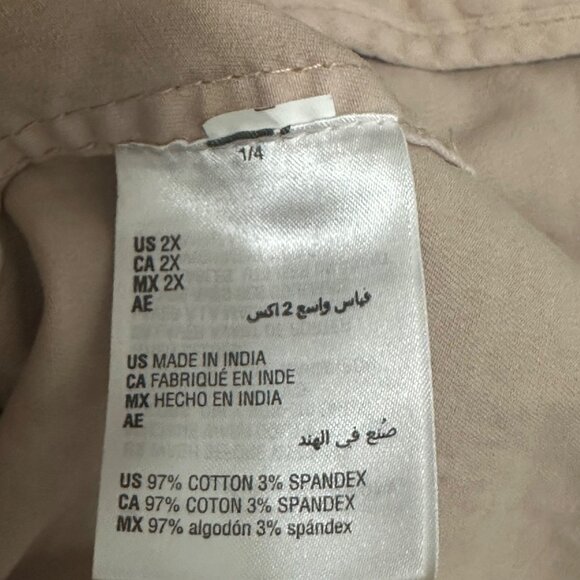 Womens Beige Cargo Utility Jacket 2X 97% Cotton 3% Spandex Hiking Walking - Picture 5 of 8